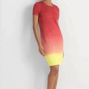 Ralph Lauren Dip-Dyed Short Sleeve Jersey Ombré Dress Sz Small